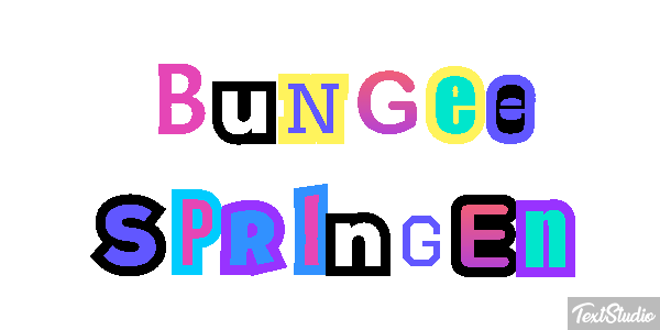 Bungee Springen Tekst effect