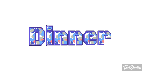 Dinner Text effect