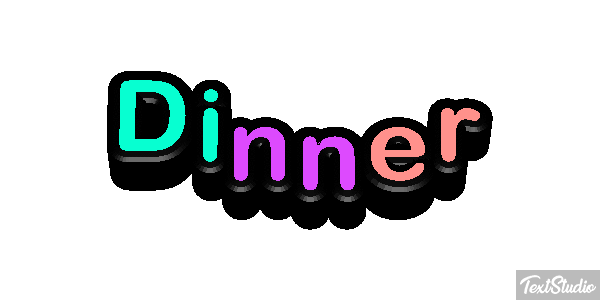 Dinner Text effect