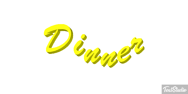Dinner Text effect