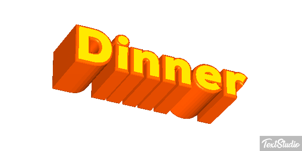 Dinner Text effect