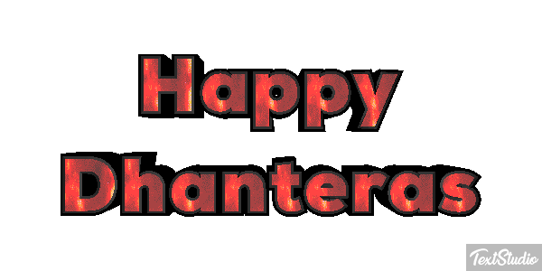 Happy Dhanteras Effetto testo