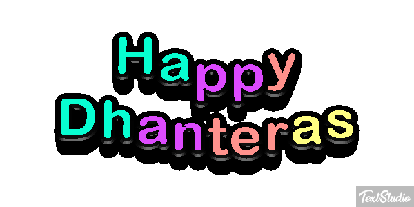 Happy Dhanteras Effetto testo