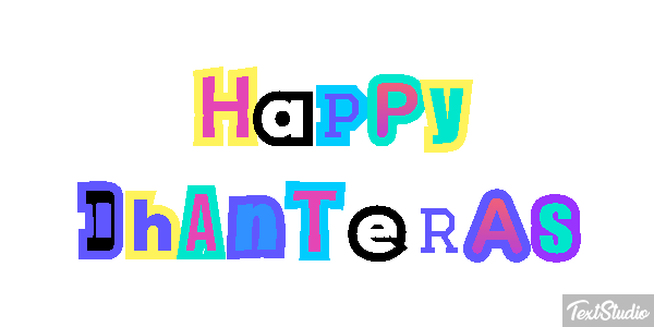 Happy Dhanteras Effetto testo