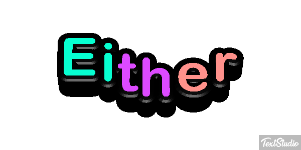 Either Efeito do texto