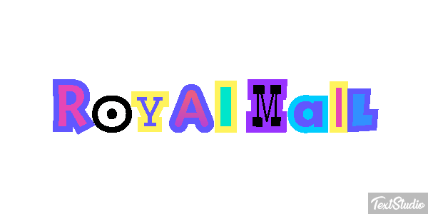 Royal Mail Text effect