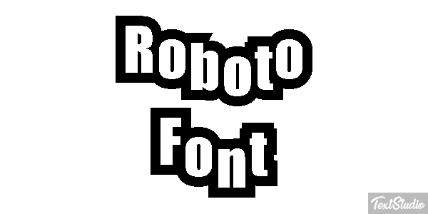 Roboto Font Text effect