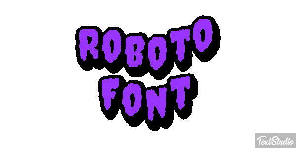 Roboto Font Text effect