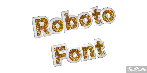 Roboto Font Text effect