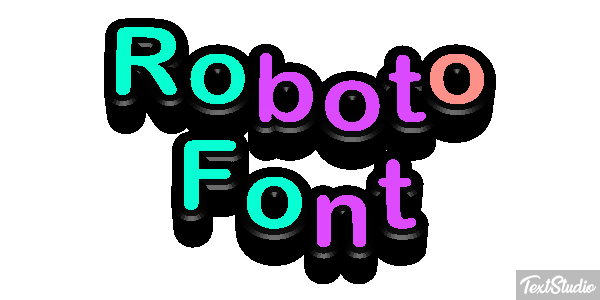 Roboto Font Text effect