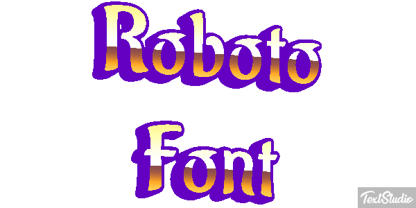 Roboto Font Text effect