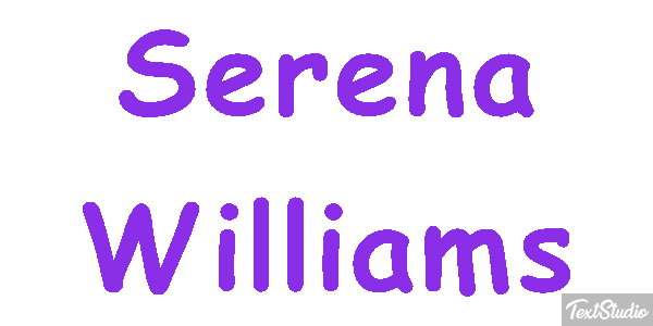 Serena Williams Text effect