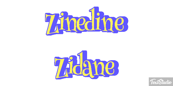 Zinedine Zidane Text effect