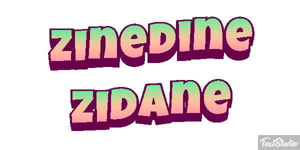 Zinedine Zidane Text effect