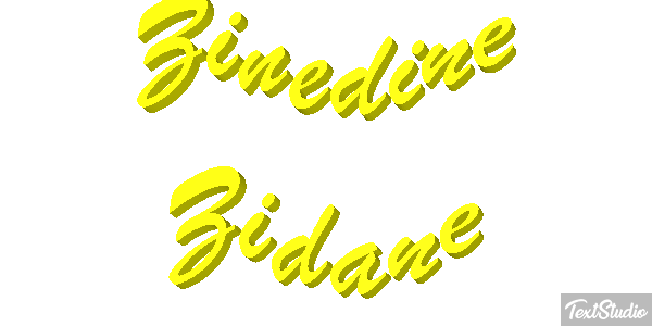 Zinedine Zidane Text effect
