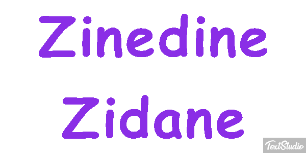 Zinedine Zidane Text effect