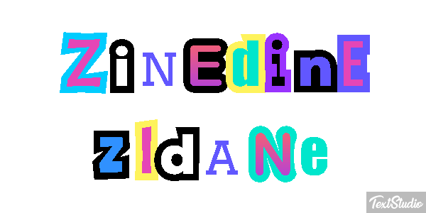 Zinedine Zidane Text effect