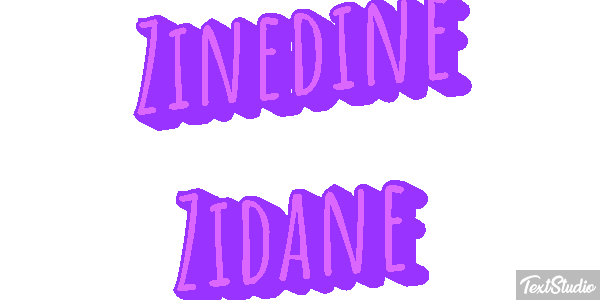 Zinedine Zidane Text effect