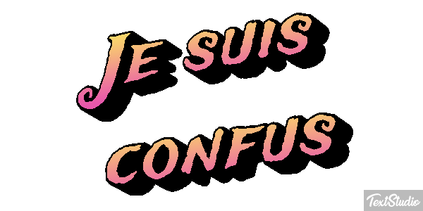 Je suis confus Effet de texte