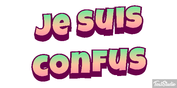 Je suis confus Effet de texte