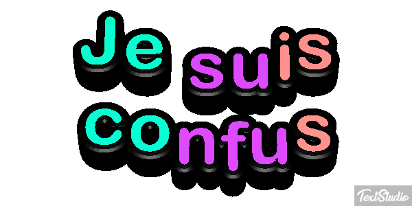 Je suis confus Effet de texte