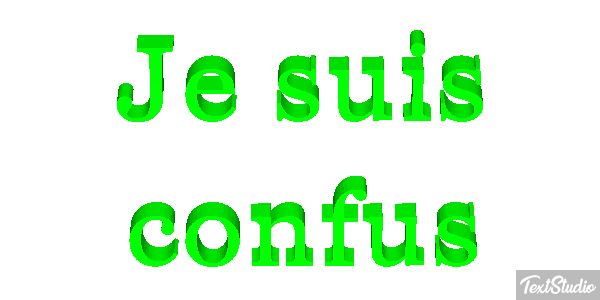 Je suis confus Effet de texte
