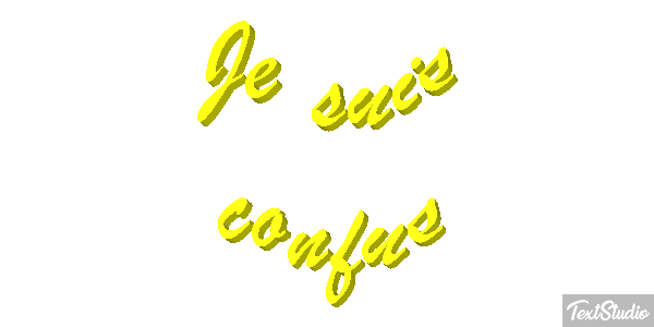 Je suis confus Effet de texte