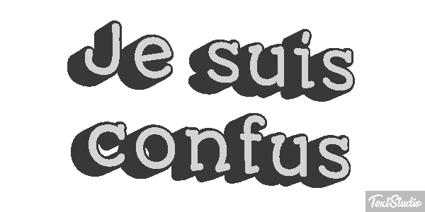 Je suis confus Effet de texte