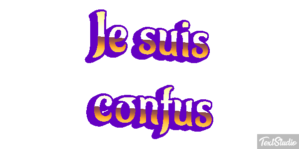 Je suis confus Effet de texte