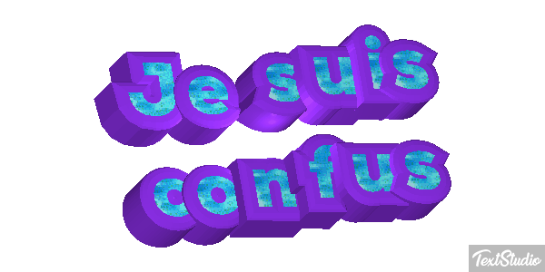 Je suis confus Effet de texte