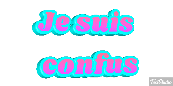 Je suis confus Effet de texte