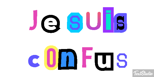 Je suis confus Effet de texte