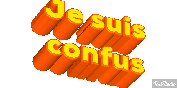 Je suis confus Effet de texte