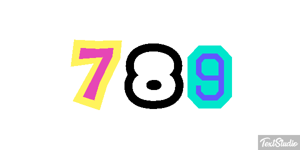 789 Efecto de texto
