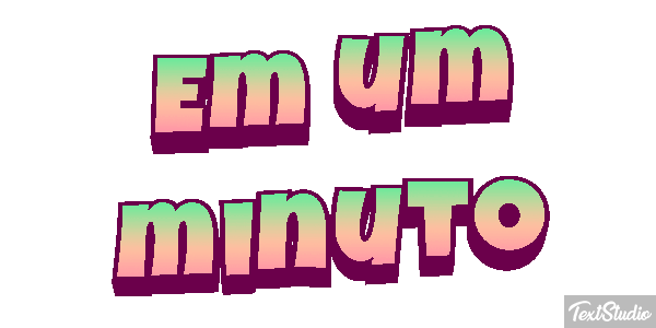 Em um minuto Efeito do texto