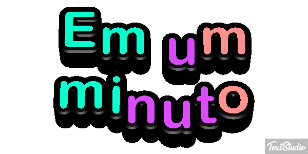 Em um minuto Efeito do texto