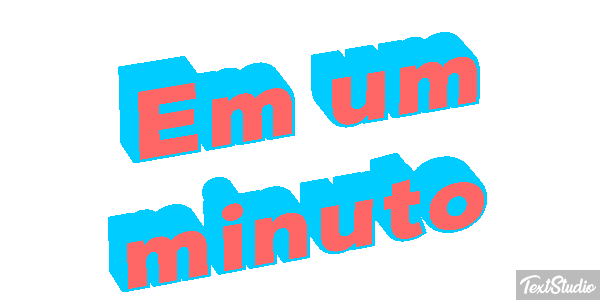 Em um minuto Efeito do texto