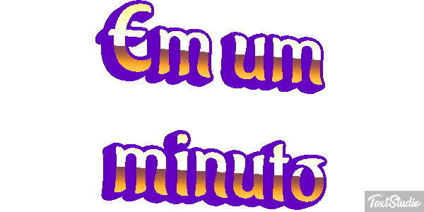 Em um minuto Efeito do texto