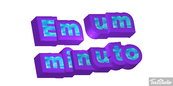 Em um minuto Efeito do texto