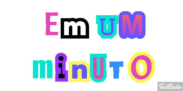 Em um minuto Efeito do texto