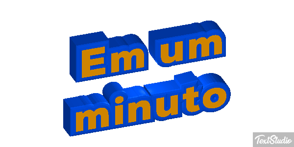 Em um minuto Efeito do texto