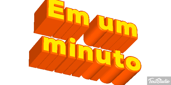 Em um minuto Efeito do texto