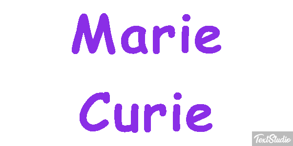 Marie Curie Efecto de texto
