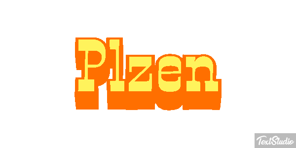 Plzeň Text effect