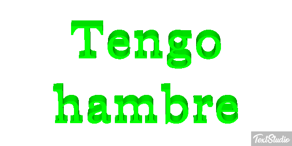 Tengo hambre Efecto de texto