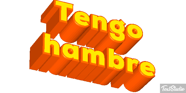 Tengo hambre Efecto de texto
