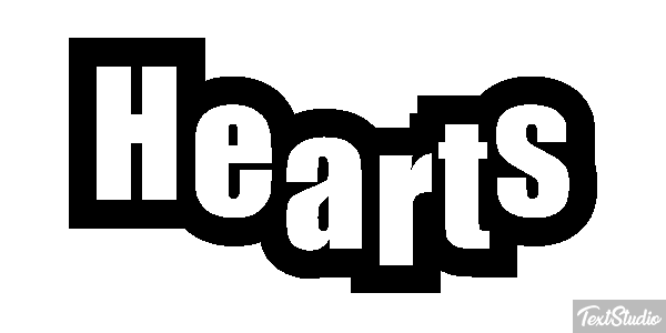 Hearts Efecto de texto