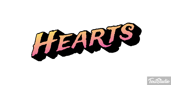 Hearts Efecto de texto
