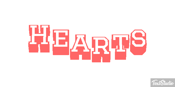 Hearts Efecto de texto