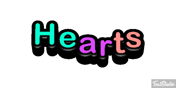 Hearts Efecto de texto